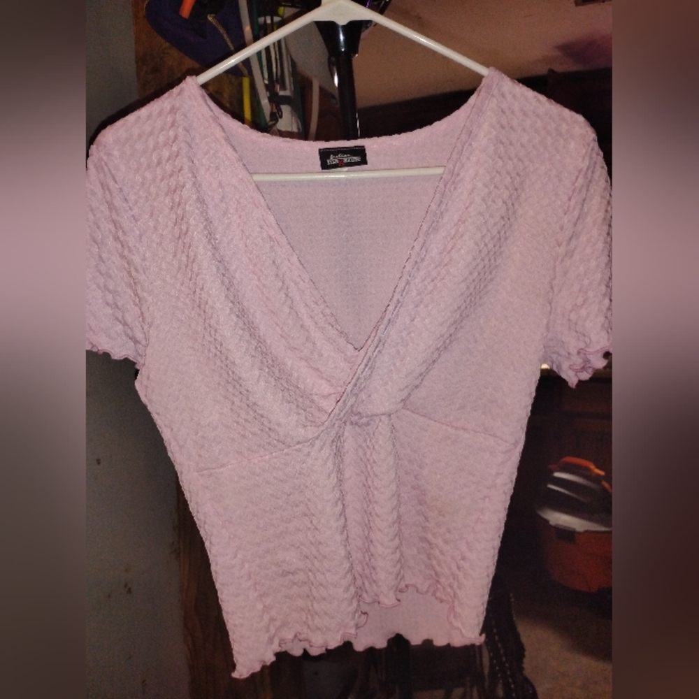 Light Pink Textured Women's Top